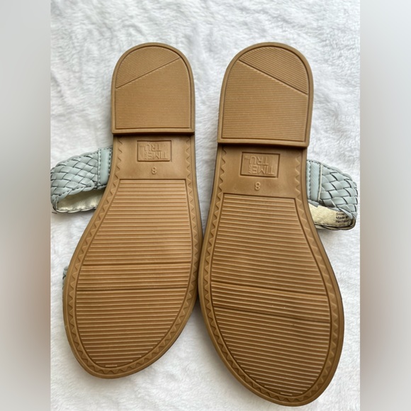 Woven Double-Strap Slide Sandals in Sage - Picture 3 of 4